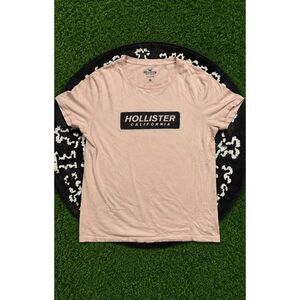 Hollister California Graphic T-Shirt Men's XL Pink Short Sleeve Logo Tee